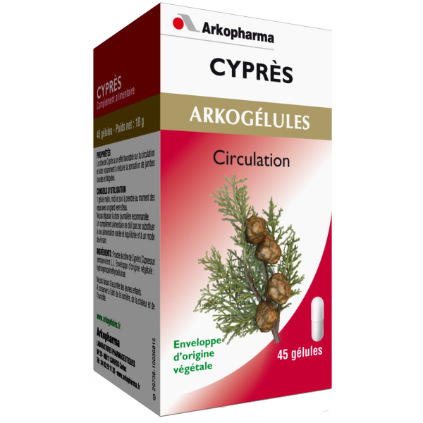 Arkogélules Cyprès Circulation Arkopharma - 45 gélules