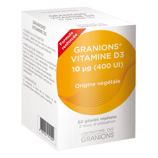 Granions Vitamines D3 10μg (400 UI) Complément Alimentaire - 60 Gélules