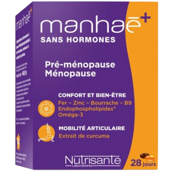 Manhaé+ Curcuma Sans Hormones Féminité Ménopause Nutrisanté - 28 Jours