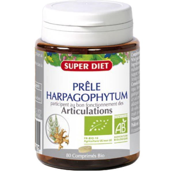Prêle harpagophytum articulations Bio Super Diet - 80 Comprimés