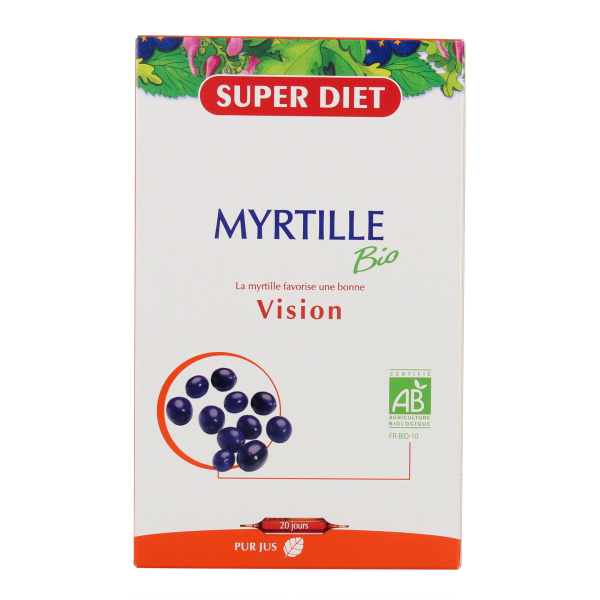 Myrtille Vision et digestion Bio Super Diet - 20 Ampoules