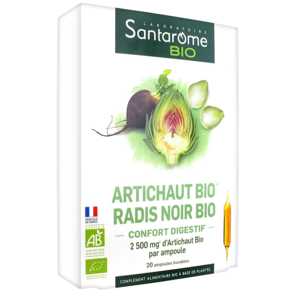 Artichaut & Radis Noir Bio Confort Digestif Santarome Bio - 20 Ampoules