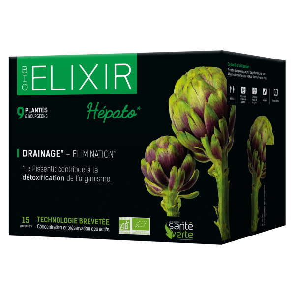 Bio Elixir Hépato Santé Verte - 15 Ampoules
