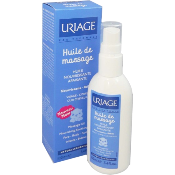 Huile de massage Nourrissons Bébé visage corps cheveux Uriage - 100 mL