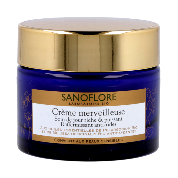 Crème merveilleuse Bio Soin de jour riche et puissant anti-rides Sanoflore - 50 mL