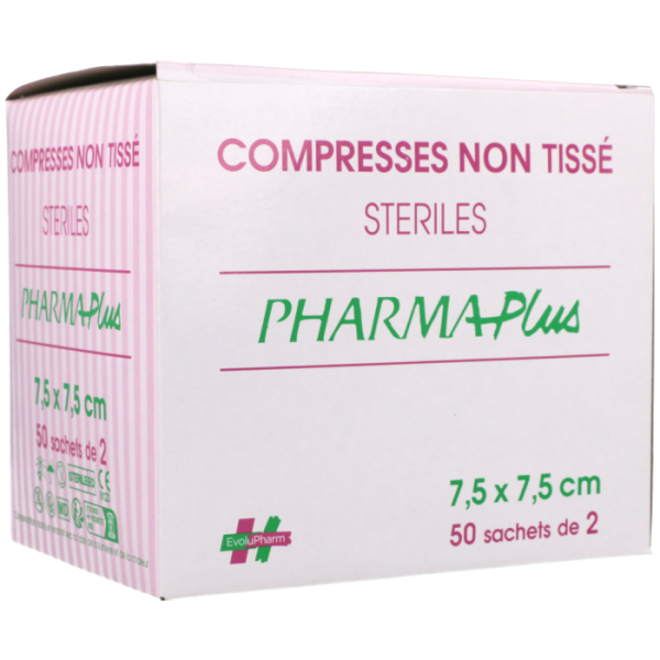 Compresses non tissé stériles 7,5x7,5 50 sachets de 2 (copie)