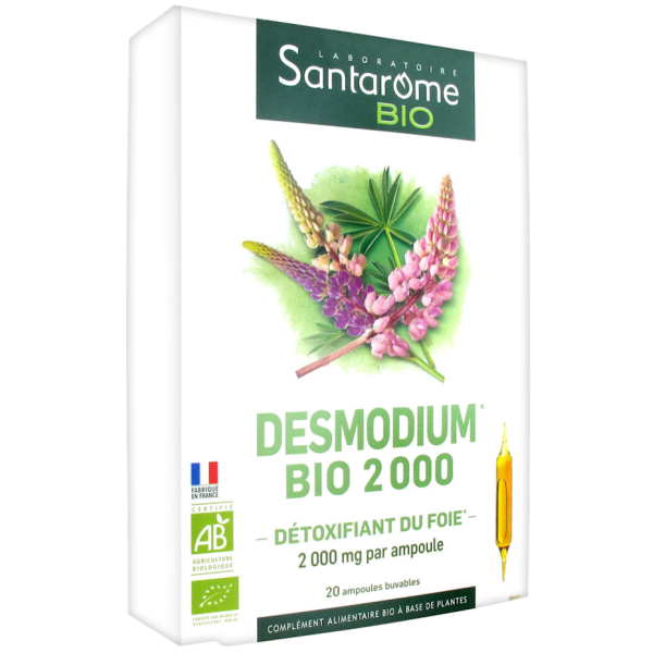 Desmodium Bio 2000 Détoxifiant du Foie Santarome Bio - 20 Ampoules