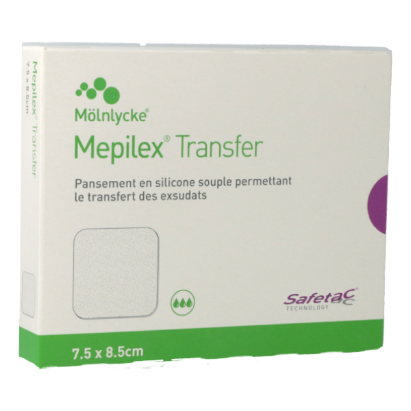 Mepilex Transfer 7,5x8,5cm (x10) - Pansement Silicone Souple