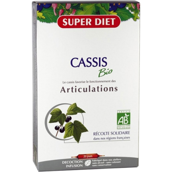 Cassis articulations Bio Super Diet - 20 Ampoules