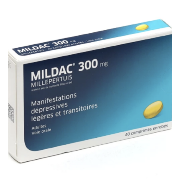 Mildac 300 mg millepertuis manifestations dépressives légères Mediflor - 40 comprimés