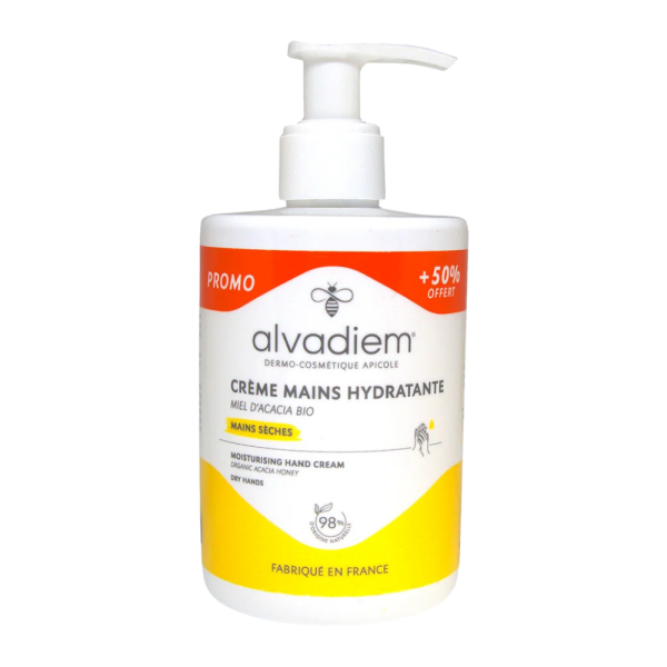 Alvadiem Crème Hydratante Mains au Miel d’Acacia Bio 250 ml
