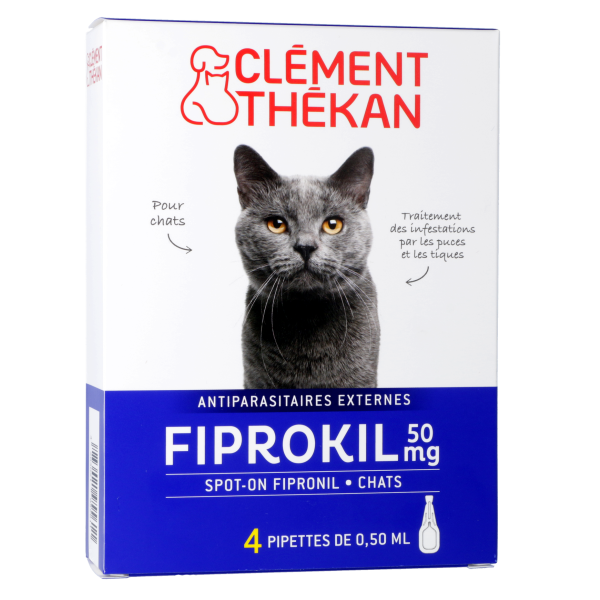 Fiprokil Antiparasitaires pour Chats Clément Thékan - 4 pipettes