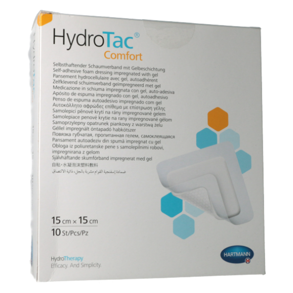 HydroTac Comfort 15x15cm (x10) - Pansement Hydrocellulaire Gel Autoadhérent
