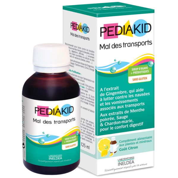 Pediakid Mal des Transports Sirop naturel pour enfants goût menthe douce Ineldea - 125 mL